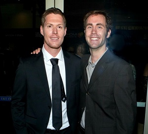 Producer Andrew Listermann and Composer Kevin Lax arrive at the premiere of "Welcome to My Life"