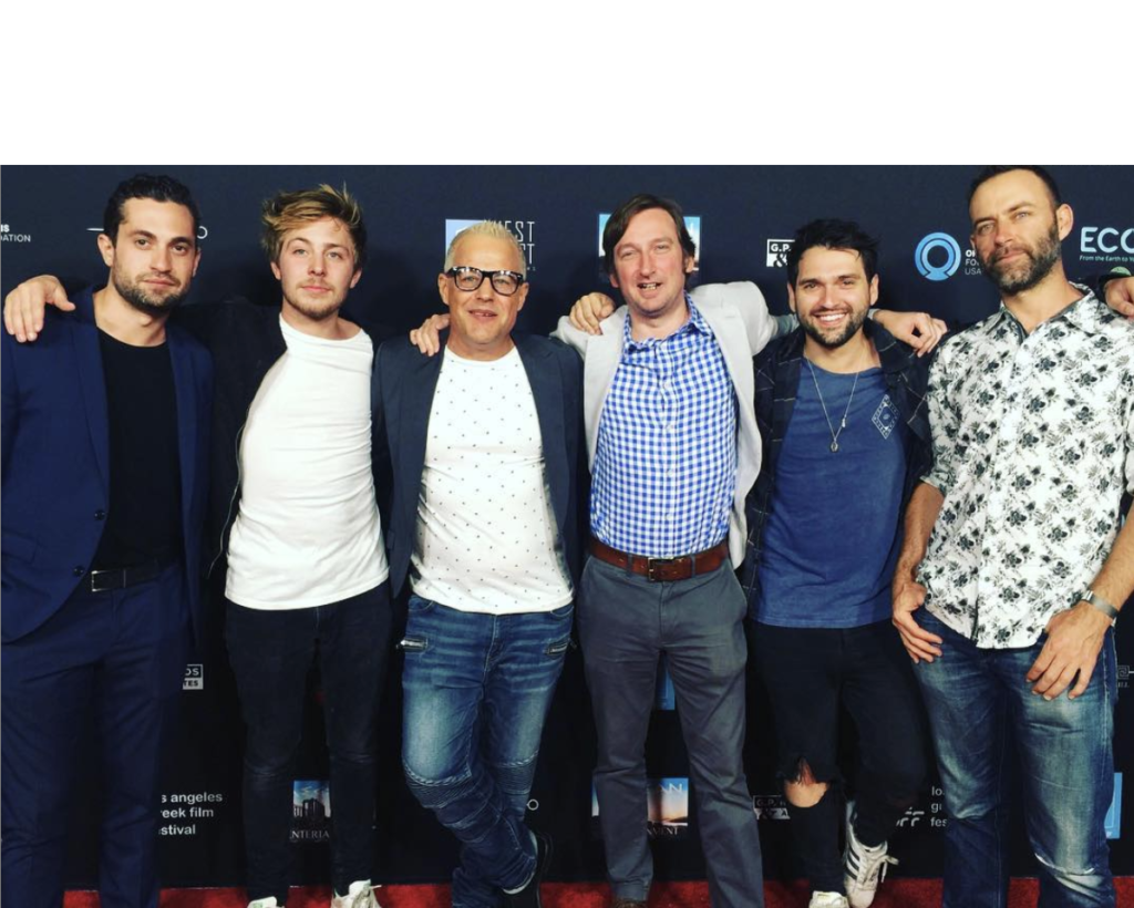 AH on he Red Carpet at the Egyptian Theatre Hollywood. Left to right (Leo Georgallis, John Sullivan, Louis Mandylor, Justin Jones, Adam Horner, Maarten Talbot)